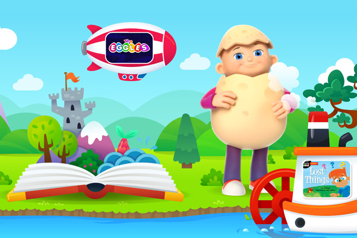 Examples of some of Reading Eggs Junior's hundreds of books, videos and learning games