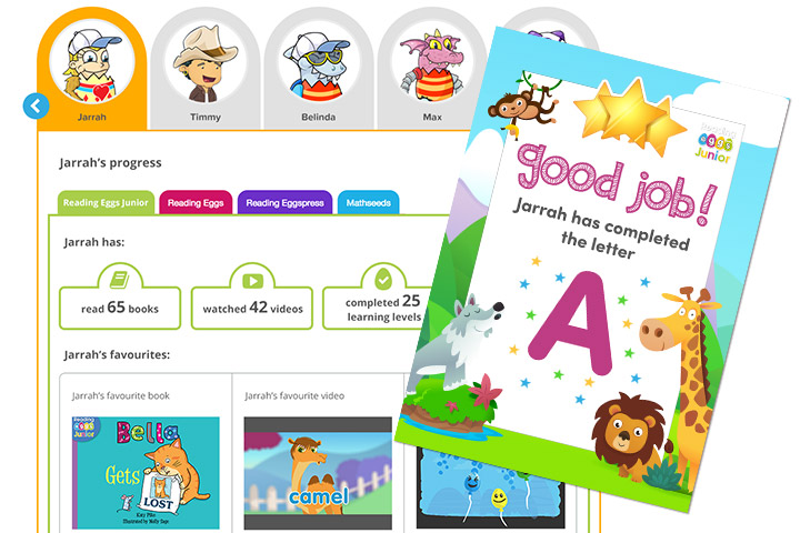 Screenshot of the Parent Dashboard and student certificate
