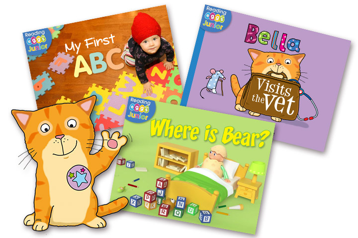 Some examples of the hundreds of Reading Eggs Junior books